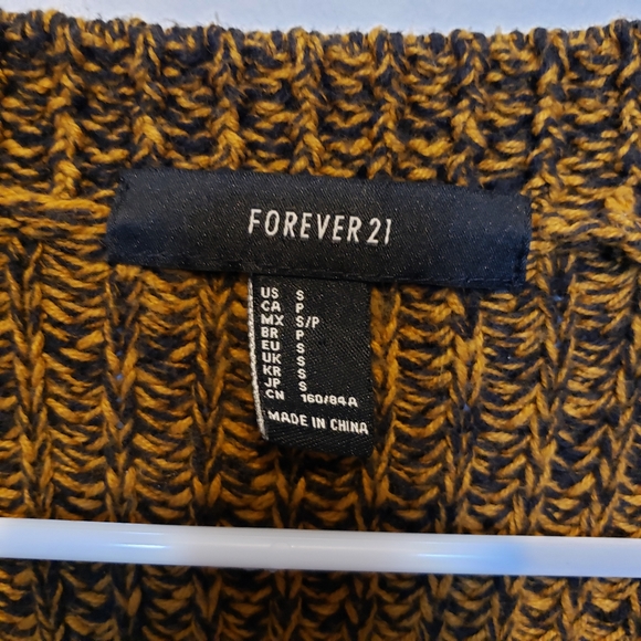 Forever 21 open front cardigan black and gold size small - Picture 3 of 3